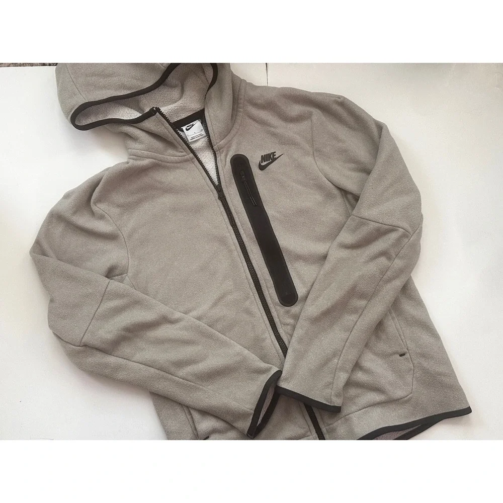 Nike Tech Fleece Full Zip‎ Hoodie Grey Heather Winter Jacket Mens Small S